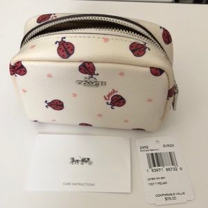 Coach Mini Boxy Cosmetic Case in Ladybug print